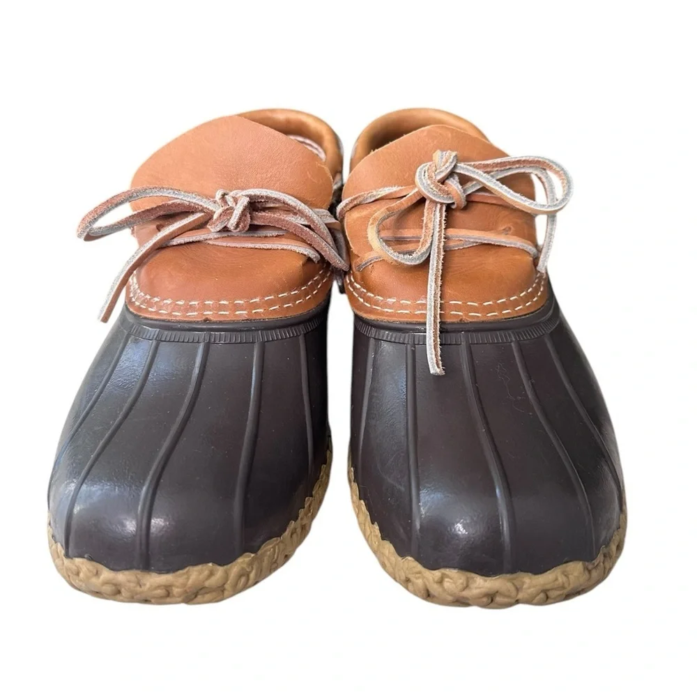 L.L. Bean Woman’s Bean Boots Rubber Mocs Tan Brown Size 7